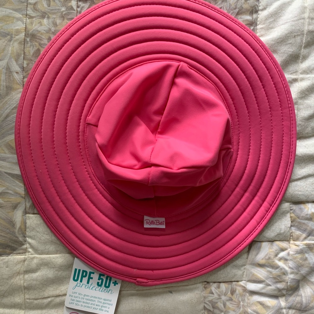 Ruffle Butts Reversible Sun Hat - Bright Pink